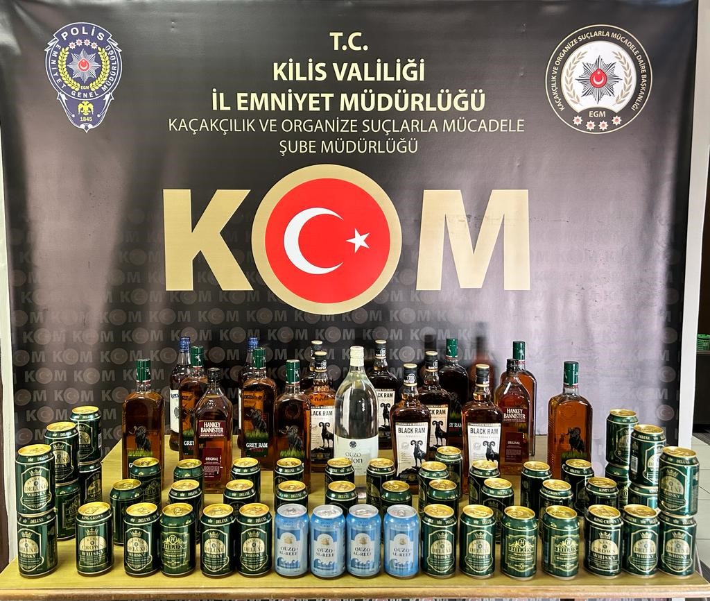 Kilis’te 34 litre kaçak ve sahte alkol ele geçiril: 1 gözaltı