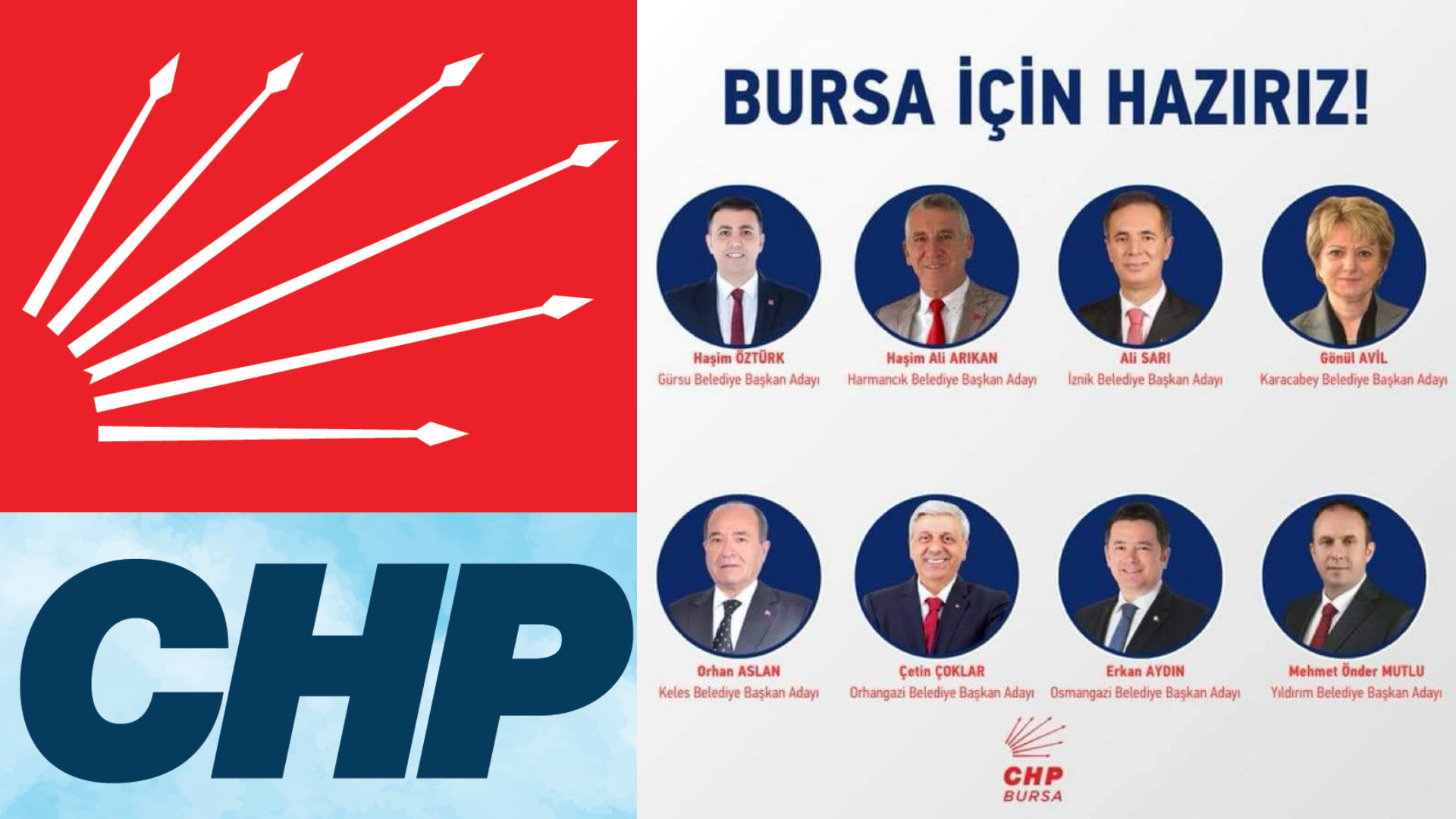 CHP Bursa’da 8 İlçenin Belediye Başkan Adayını Açıkladı