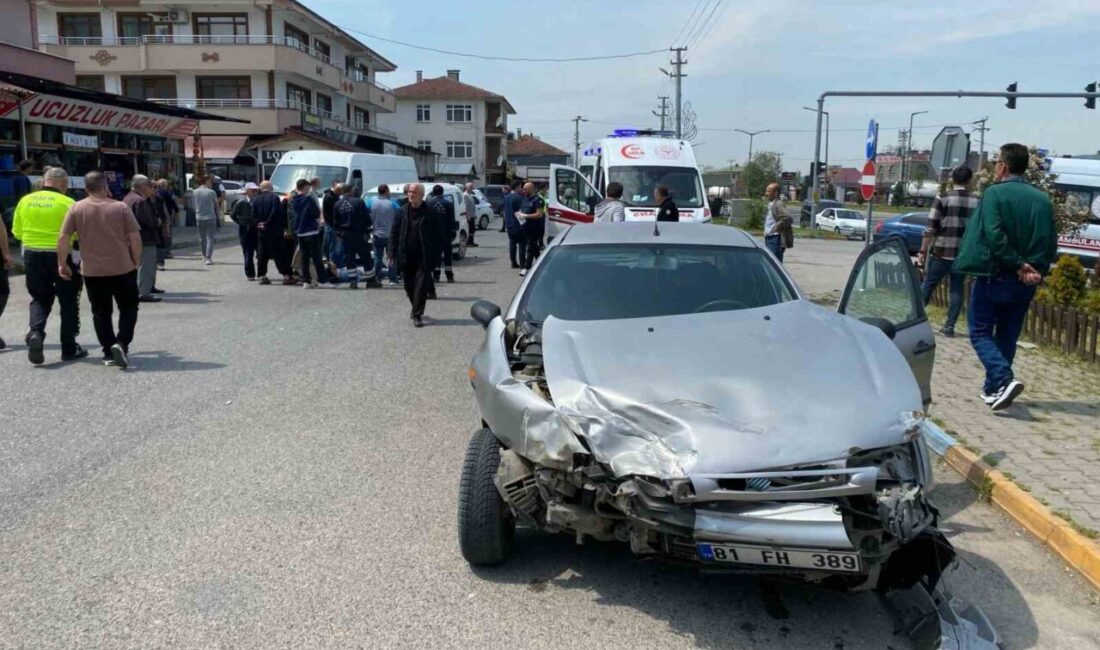 iki aracın çarpıştığı kazada 7 kişi yaralı Düzce’de otomobil ile hafif ticari aracın karıştığı trafik kazasında 7
