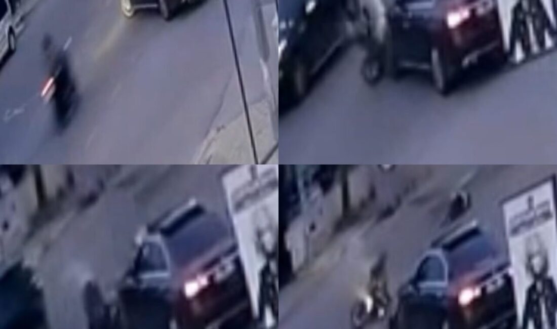 Otomobile çarpan motosikletli takla atıp yere düştü: O anlar kamerada Mersin’in otomobile çarpan motosiklet sürücüsü takla atarak yere düştü. Kaza