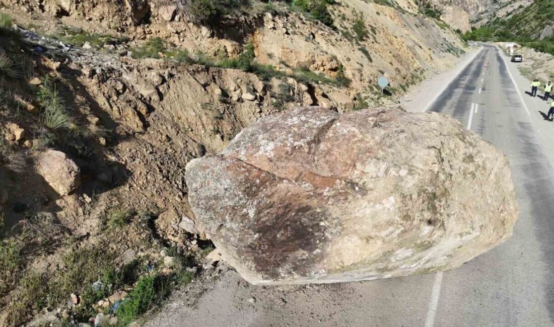 Artvin’in Ardanuç ilçesinde dev kaya yola düştü Artvin’in Ardanuç ilçesinde yamaçtan yola yuvarlanan dev kaya görenleri hayrete