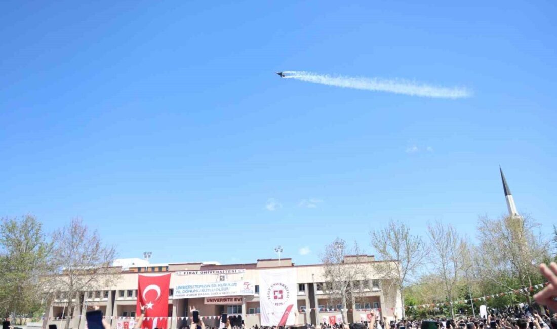 Elazığ’da SOLOTÜRK gösterisi nefes kesti Elazığ’da Fırat Üniversitesinin 50’nci yıl etkinliklerinde Türk Hava Kuvvetlerinin gururu