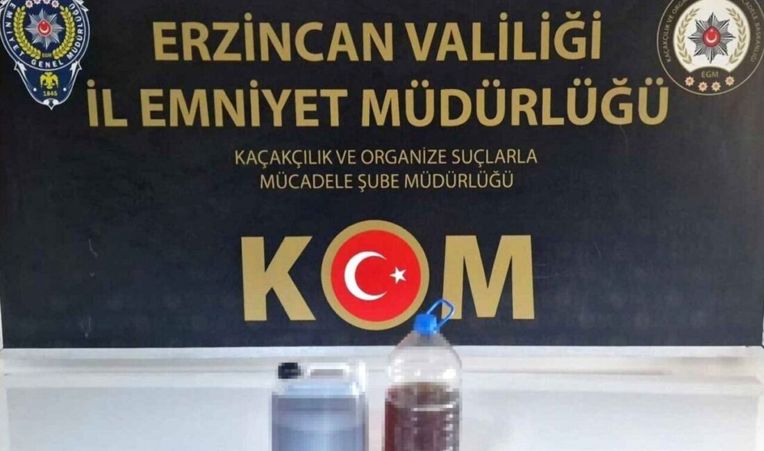 Erzincan’da 8 litre kaçak içki ele geçirildi Erzincan’da bir eve yapılan baskında 8 litre kaçak içki ele