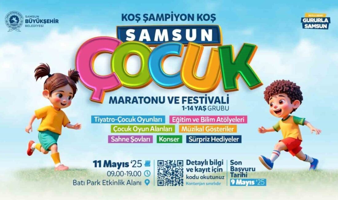 Samsun’da Çocuk Maratonu ve Aydilge konseri Samsun Büyükşehir Belediyesi, 11 Mayıs Pazar günü düzenleyeceği Çocuk Maratonu