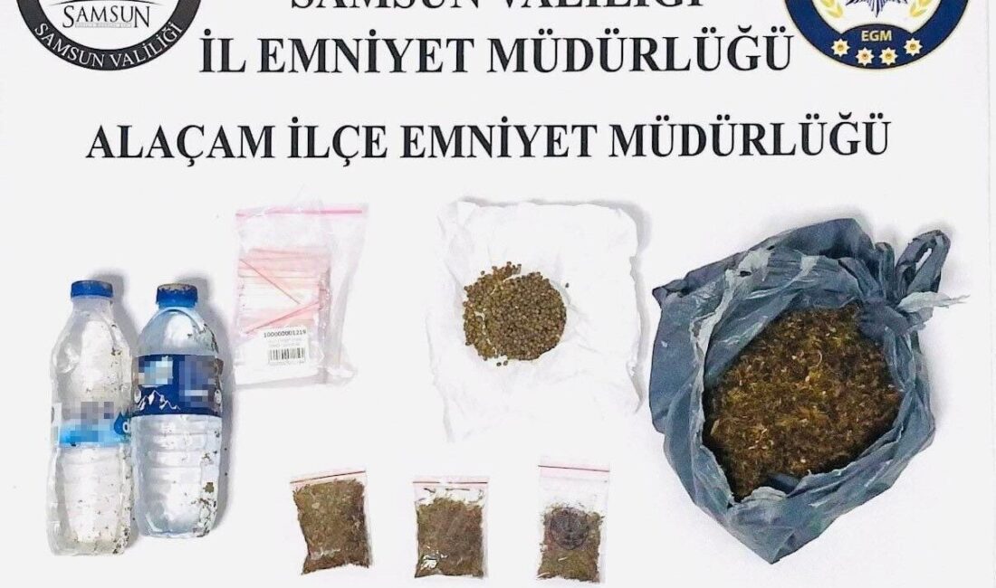 Şişe içinde sıvı bonzai ile yakalandı Samsun’da bir kişi, polisin takibi sonucu 2 şişe içinde sıvı