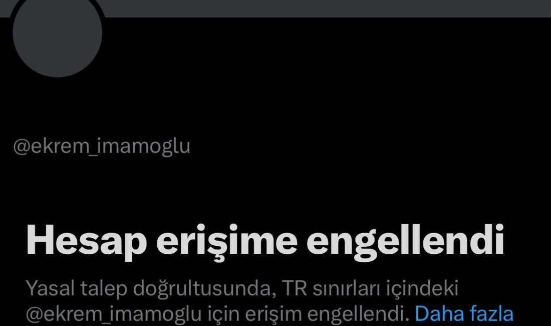 Tutuklu bulunan Ekrem İmamoğlu’nun sosyal medya platformu X hesabına erişim engeli getirildi Tutuklu bulunan Ekrem İmamoğlu’nun sosyal medya platformu X hesabına erişim