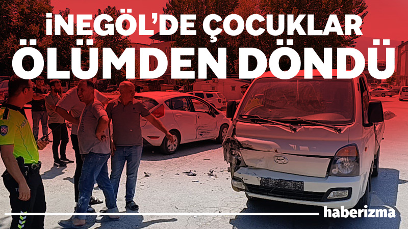 Bursa’nın İnegöl ilçesinde kamyonet ile çarpışan otomobilde 2’si çocuk 3