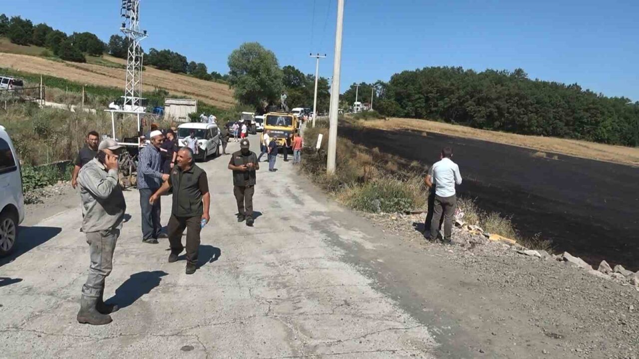 Samsun’un Atakum ilçesinde buğday ekili tarlada çıkan yangın, yaklaşık 30