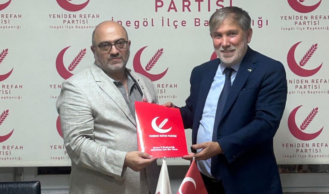 Yeniden Refah Partisinden yapılan açıklamada partinin İnegöl ilçe başkanlığına Celalettin