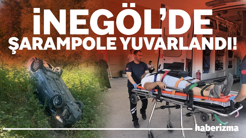 Bursa’nın İnegöl ilçesinde meydana gelen kazada lastiği patlaması sonucu kontrolden