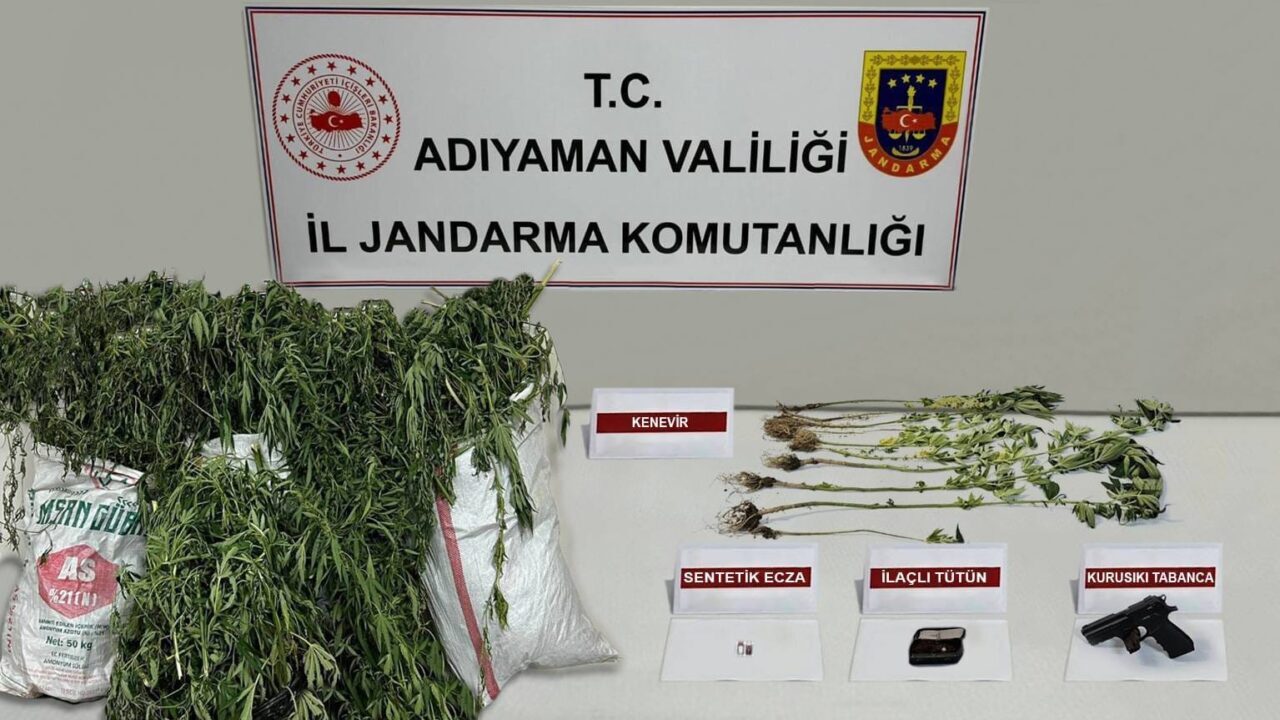 Adıyaman İl Jandarma Komutanlığı ekipleri tarafından yapılan operasyonda 25 kilogram