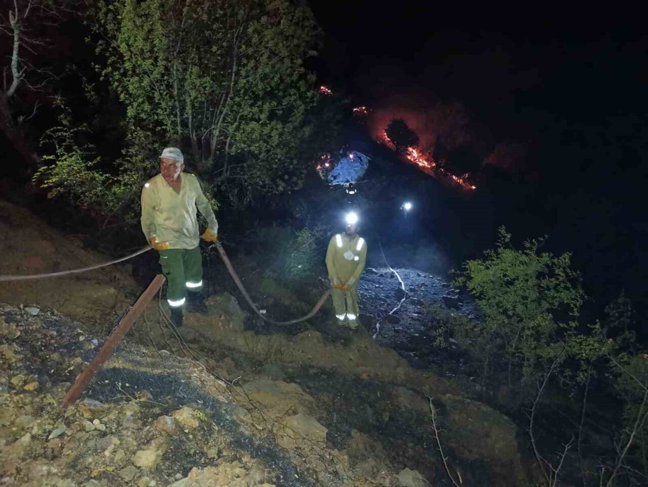 Elazığ’da ahır ve samanlıkta çıkan yangın ormanlık alana sıçradı. Elazığ