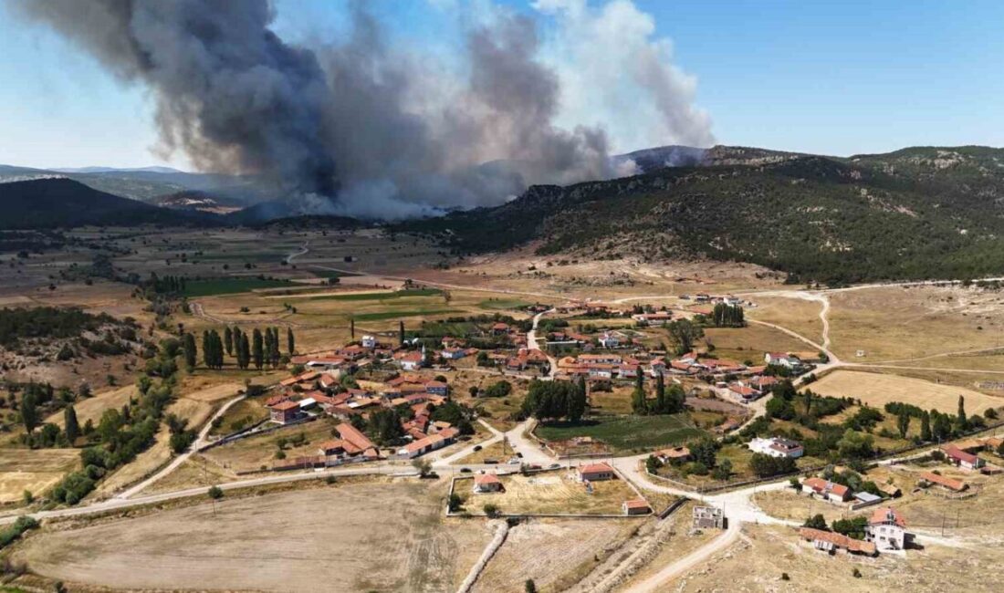 Eskişehir’in Seyitgazi İlçesi’nde çıkan yangının Afyonkarahisar’ın Sarıcaova Mahallesi’ne 300 metre