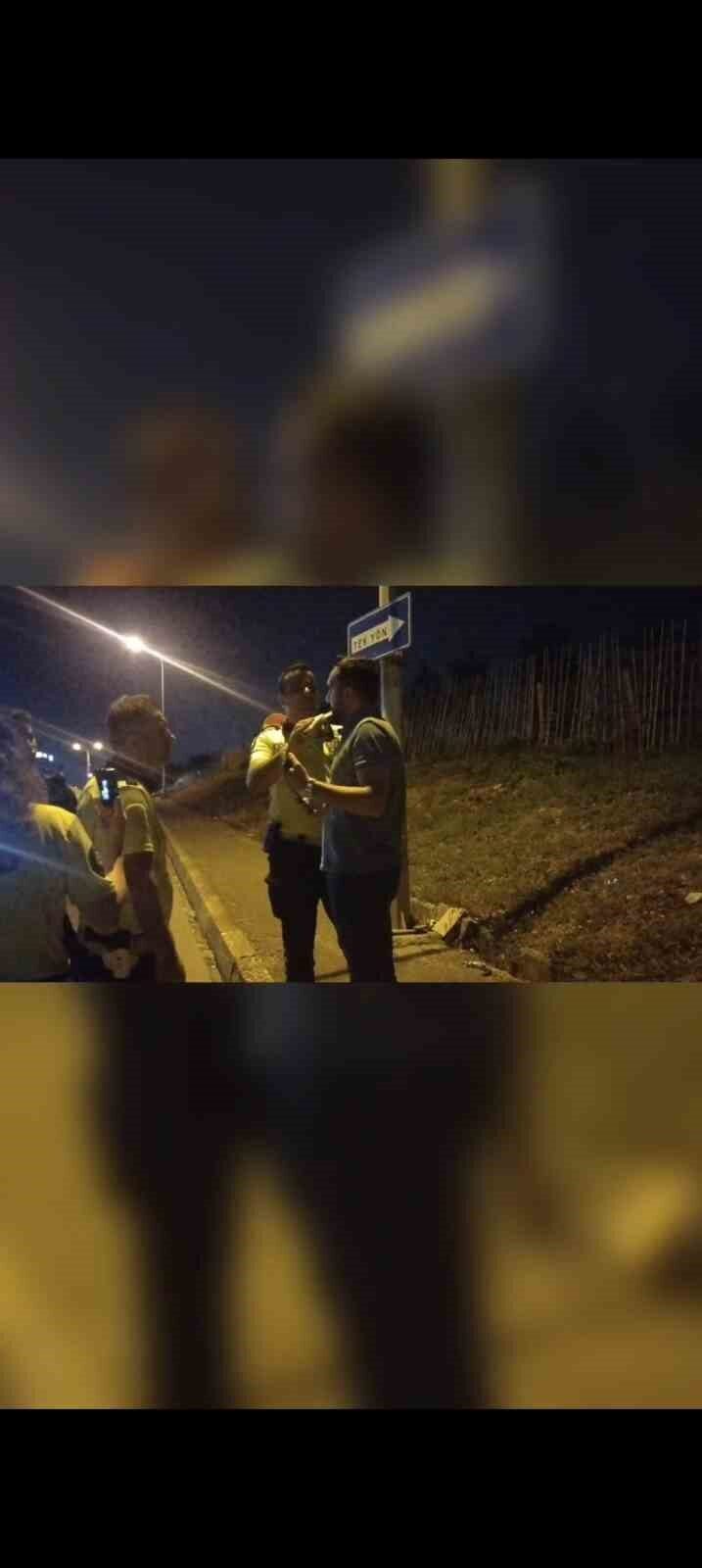 Sancaktepe’de trafik çevirmesinde alkolmetreye üflemekte direnen sürücü polis ekiplerine zor