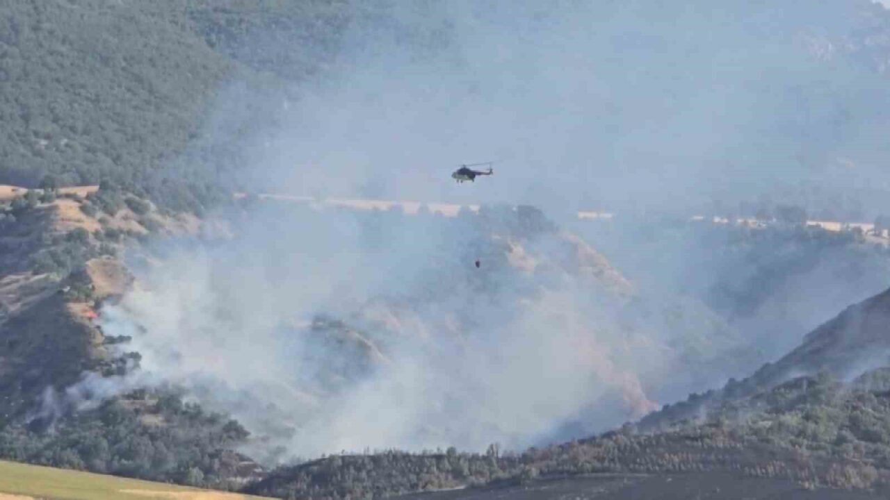 Amasya’da tarlada çıkan yangın ormana sıçradı. Alevlere ekiplerin yanı sıra