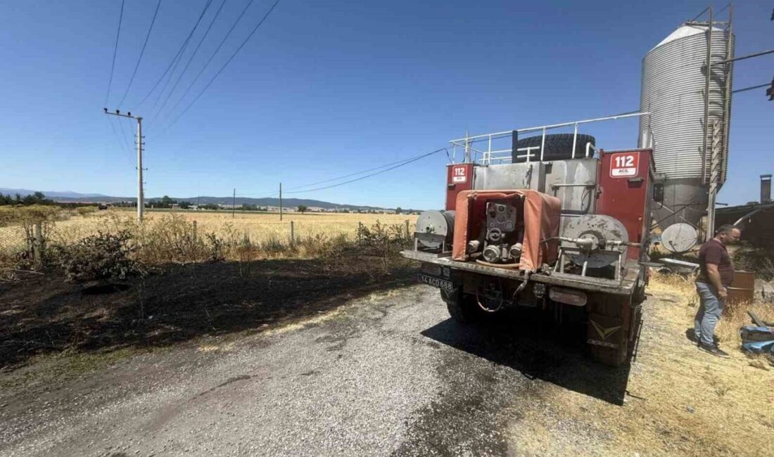 Bolu’da Dörtdivan-Gerede kara yolu kıyısında çıkan anız yangını tavuk çiftliğine