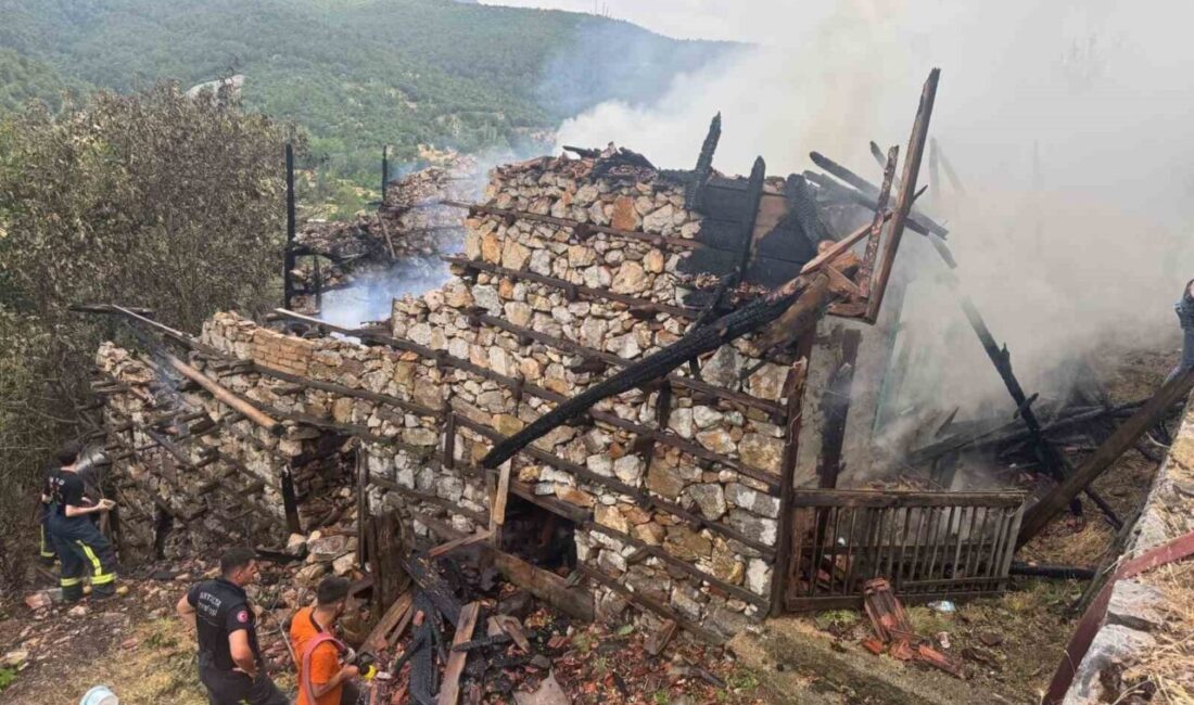 Antalya’nın Akseki ilçesinde çıkan anız yangını düğmeli evlere sıçradı. Yangında