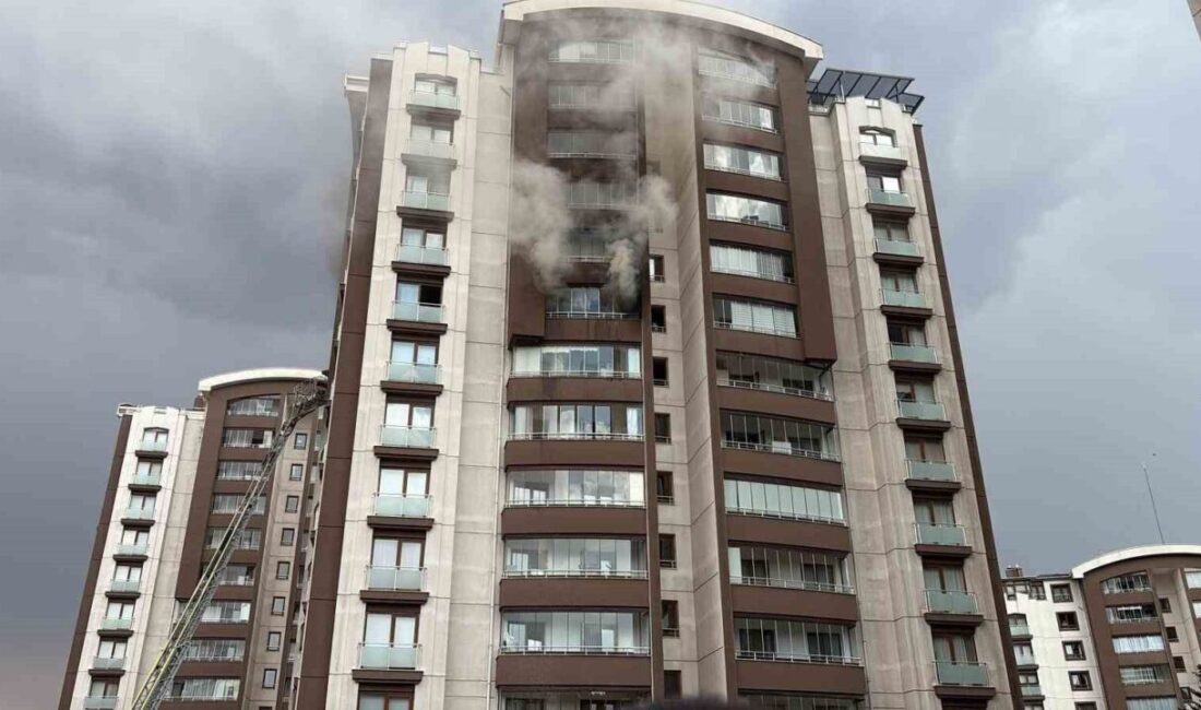 Başkent’te 14 katlı binada çıkan yangın, itfaiye ekiplerinin çalışmaları sonucu