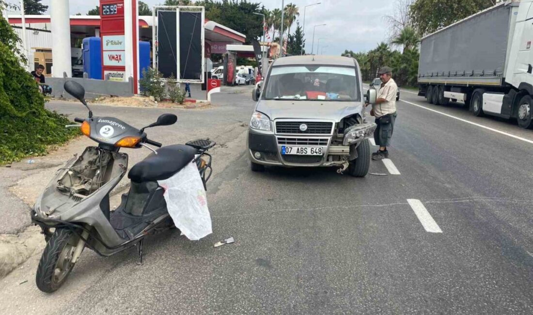 Antalya’nın Serik ilçesinde hafif ticari araç ile motosikletin çarpıştığı kazada