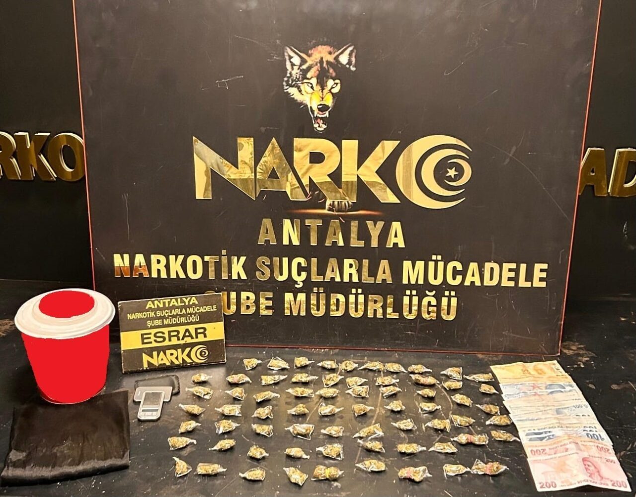 Antalya İl Emniyet Müdürlüğü Narkotik Suçlarla Mücadele Şube Müdürlüğü ekipleri,