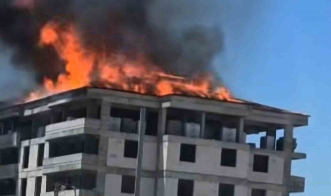 Gaziantep’in Araban ilçesinde yapımı devam eden 5 katlı bir apartmanın