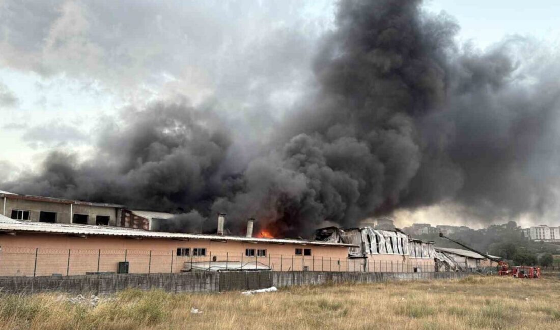 Arnavutköy’de sünger ve plastik üreten bir fabrikada gece saatlerinde başlayan