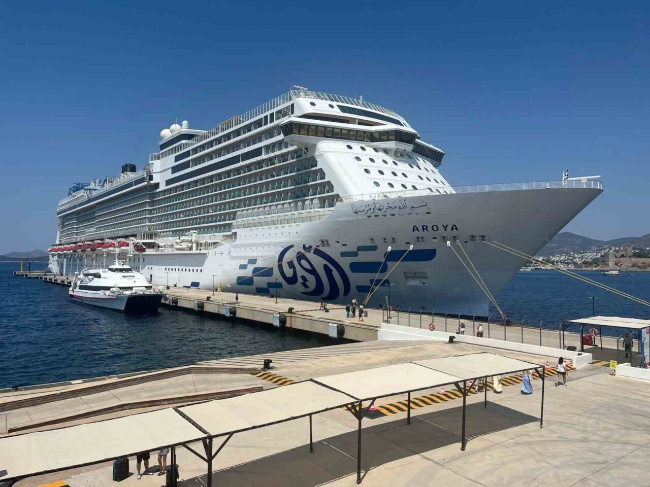 Muğla’nın Bodrum ilçesine gelen Aroya isimli dev yolcu gemisi, toplam