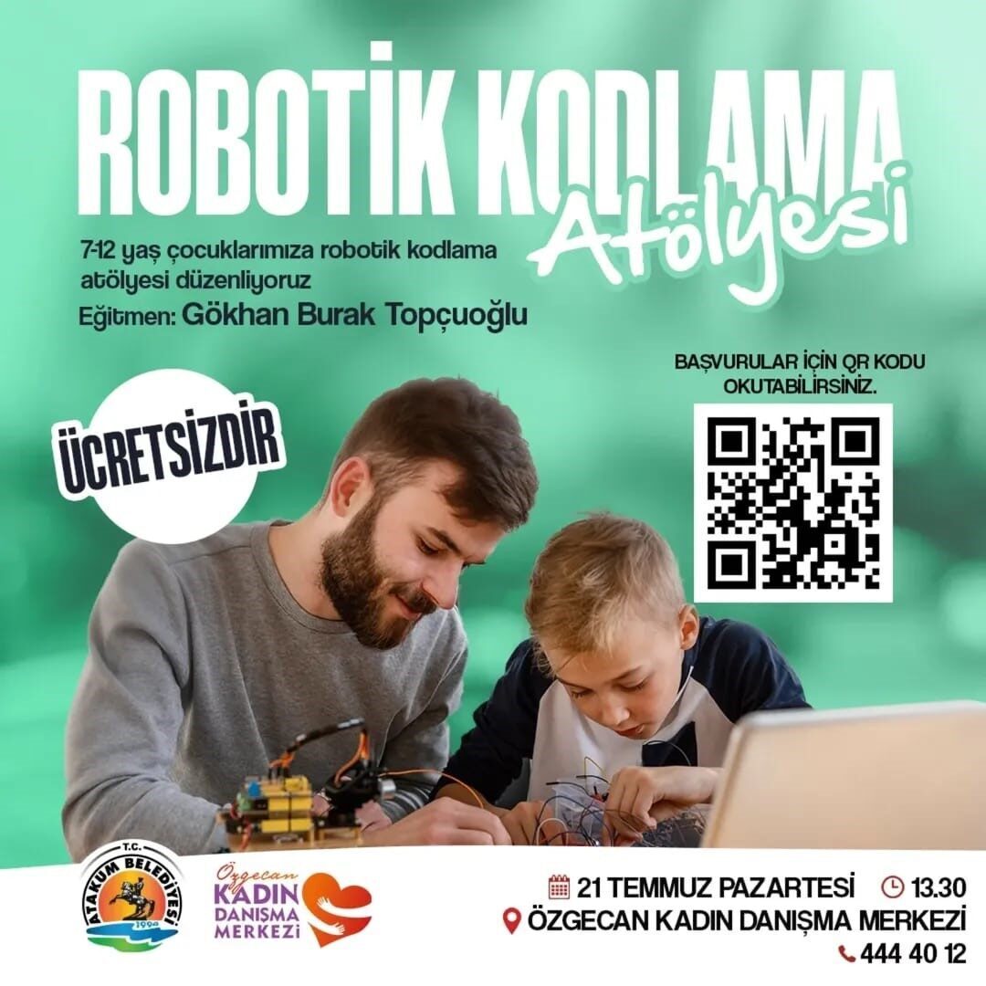 Atakum Belediyesi’ne bağlı Özgecan Kadın Danışma Merkezi’nde çocuklara yönelik robotik