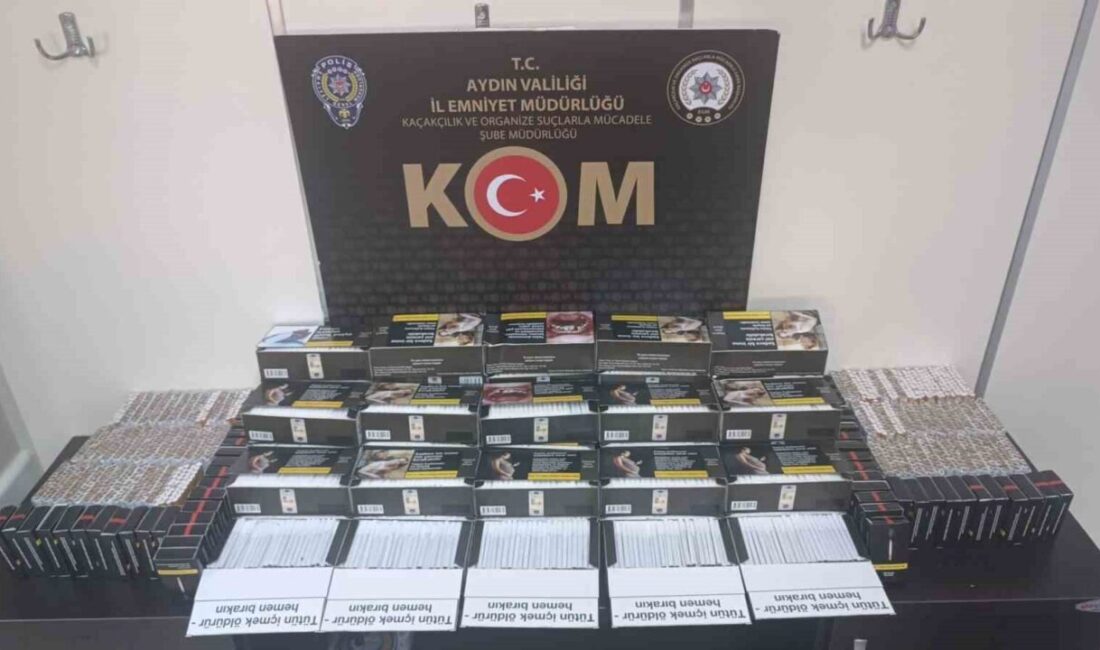 Aydın’da kaçakçılıkla mücadele kapsamında yürütülen çalışmalar çerçevesinde bir iş yerinde