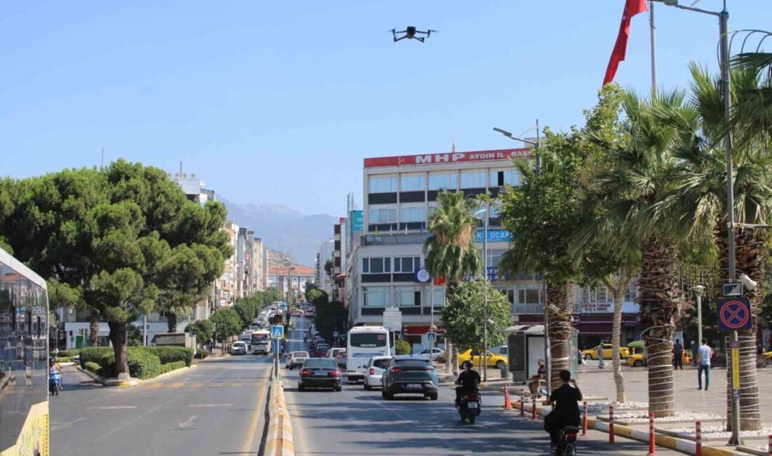 Aydın’ın Efeler ilçesinde gerçekleştirilen drone destekli asayiş ve trafik denetimlerinde