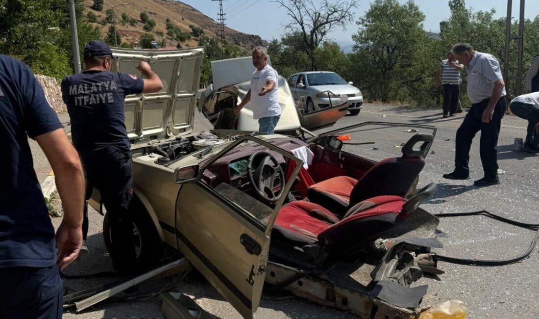 Malatya’nın Arapgir ilçesinde sürücünün kontrolünden çıkan Fiat Tofaş otomobil aydınlatma