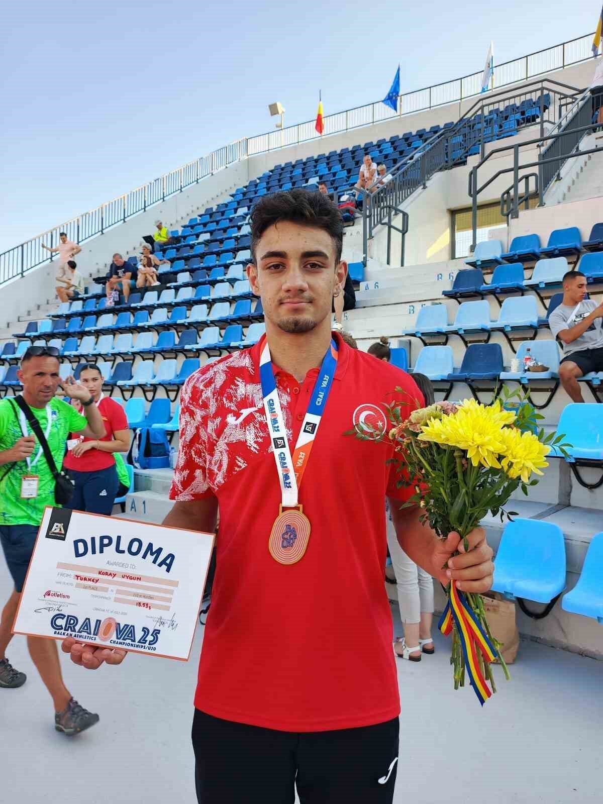 Aydınlı milli sporcu Koray Uygun, 110 metre engelli branşında tüm