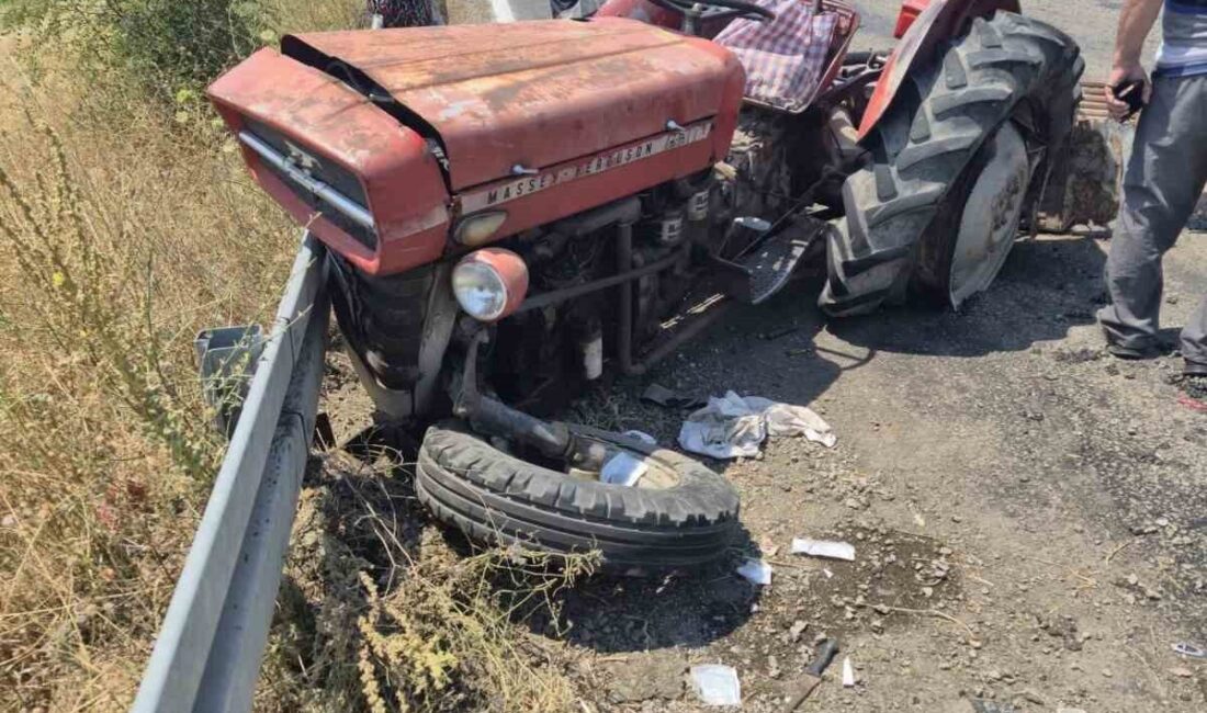 Balıkesir’in Bigadiç ilçesinde traktör ile otomobilin çarpışması sonucu, otomobilde bulunan