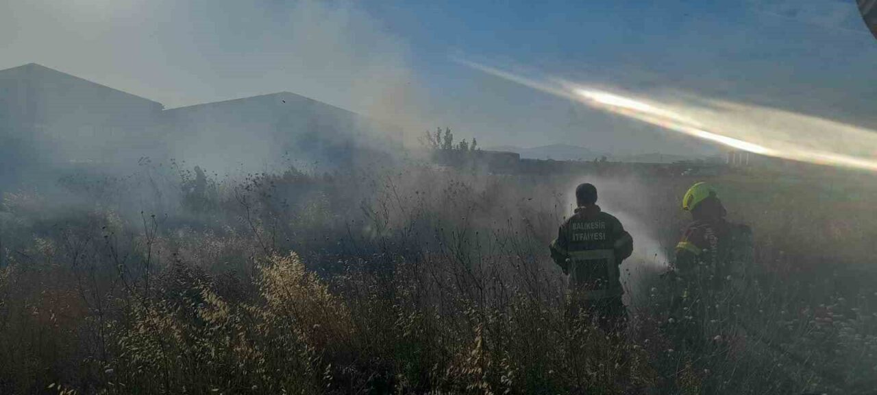 Balıkesir’in Bandırma ilçesinde farklı adreslerde meydana gelen ot, anız ve