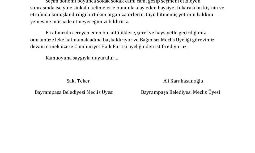 Bayrampaşa Belediye Meclisi Üyeleri Sadi Teker ve Ali Karahasanoğlu, Bayrampaşa