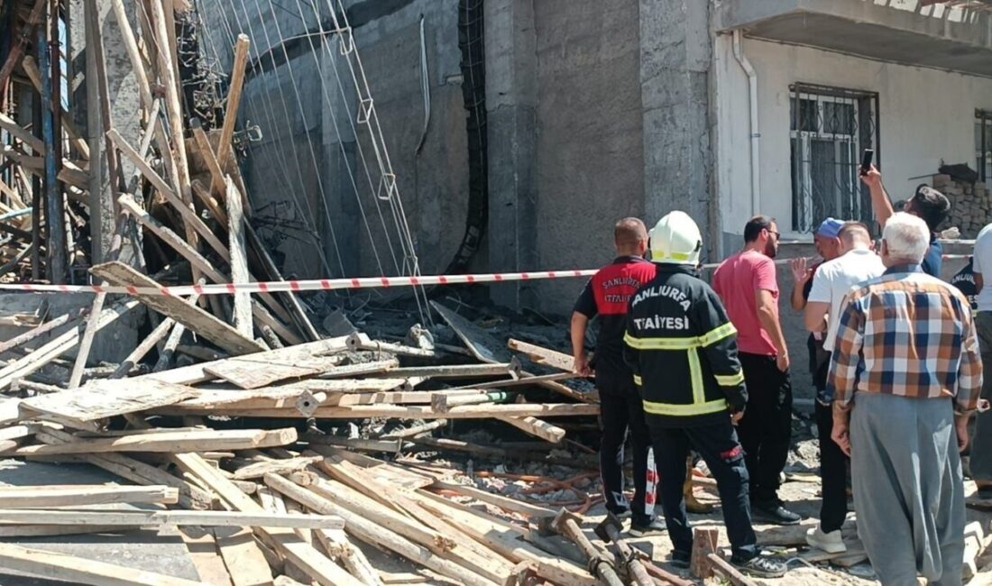 Şanlıurfa’nın Viranşehir ilçesinde beton döküldüğü sırada bir inşaata meydana geçen