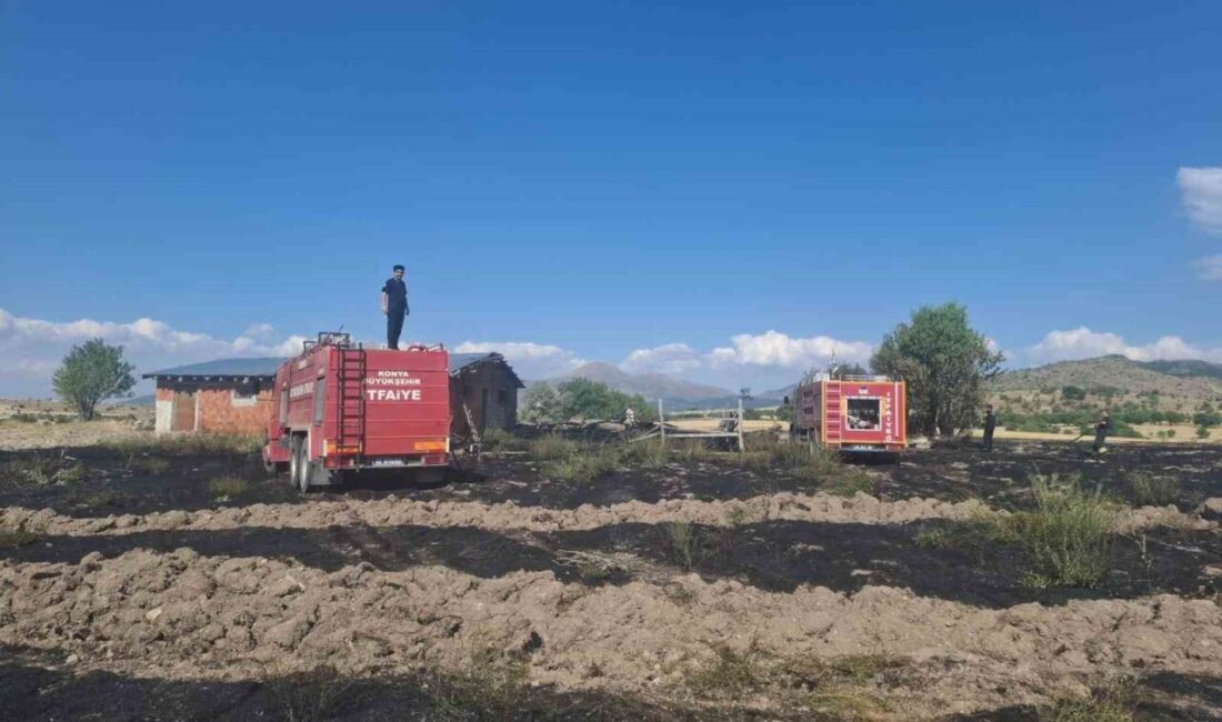 Konya’nın Beyşehir ilçesine bağlı Eğirler Mahallesi’nde çıkan arazi ve ahır