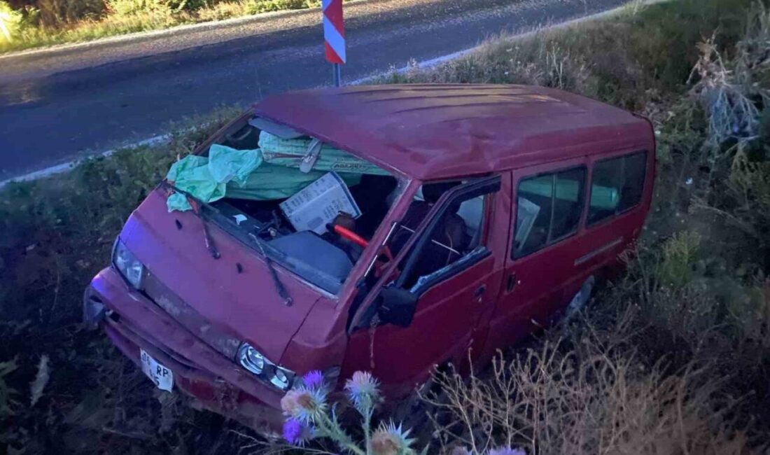 Bilecik’te seyir halinde kontrolden çıkan minibüs dere yatağına uçarken, sürücüsü