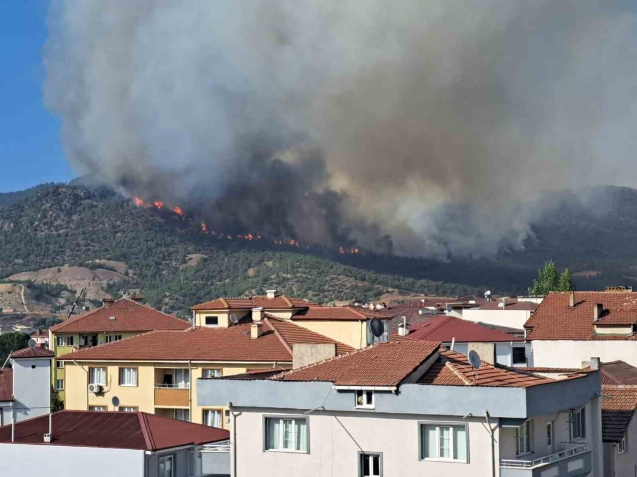 Bilecik’te bu sabah itibariyle kısmen kontrol altına alınan orman yangını