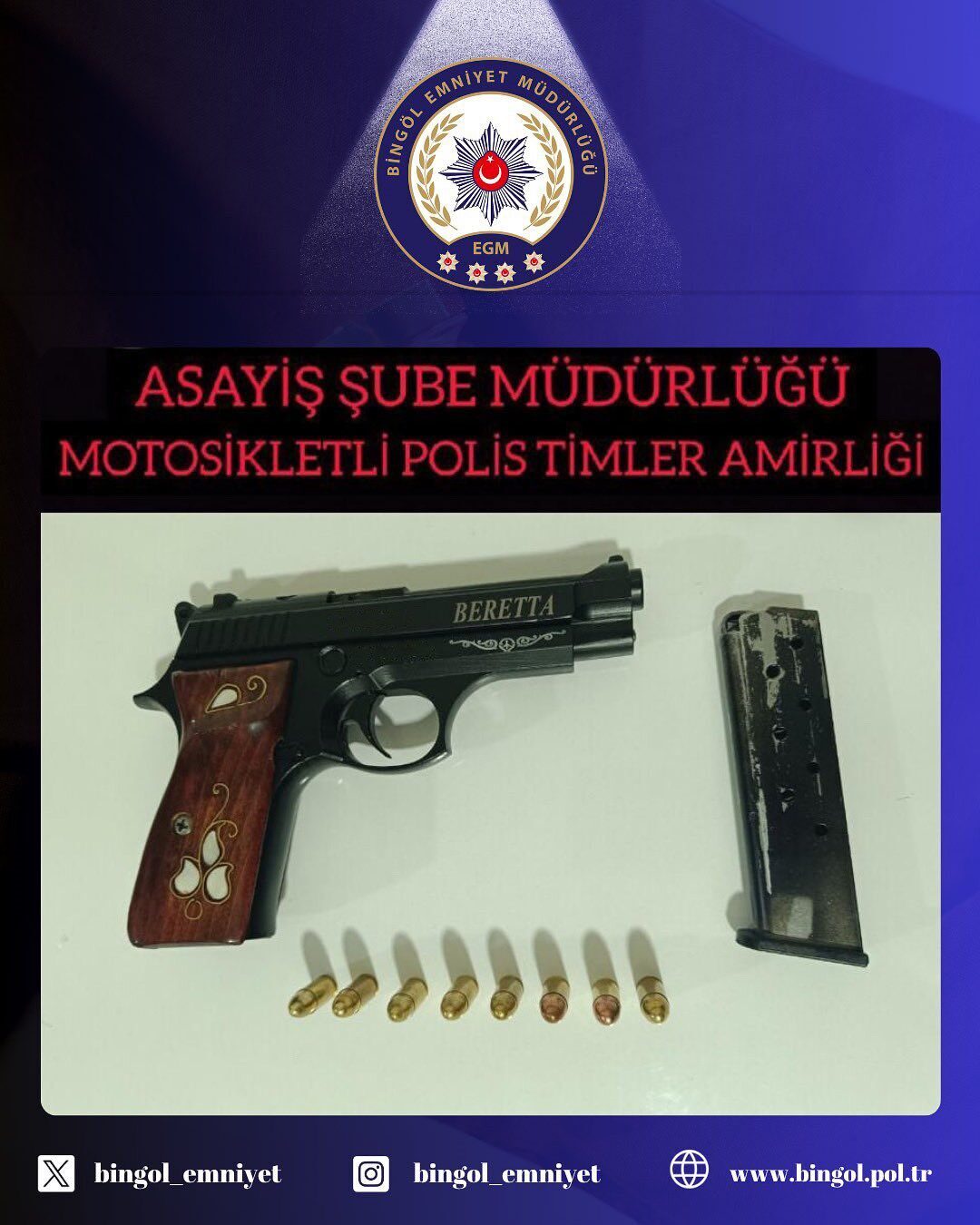 Bingöl’de polis ekiplerince düzenlenen operasyonda ruhsatsız silah ele geçirildi. Olaya