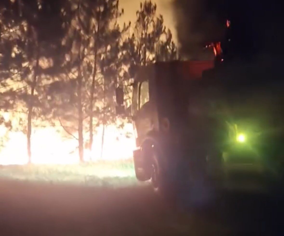 Bolu’da tarım arazisi ile ormanlık alan arasında çıkan örtü yangını,