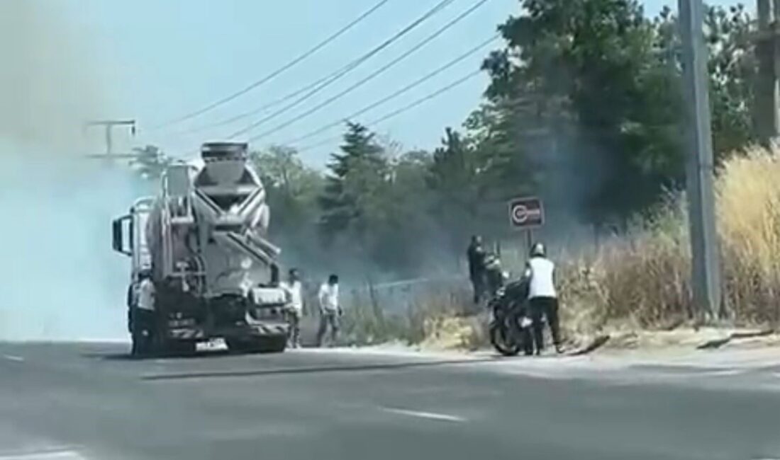 Bolu’da kara yolu kenarındaki otluk alanda atılan sigara izmariti nedeniyle