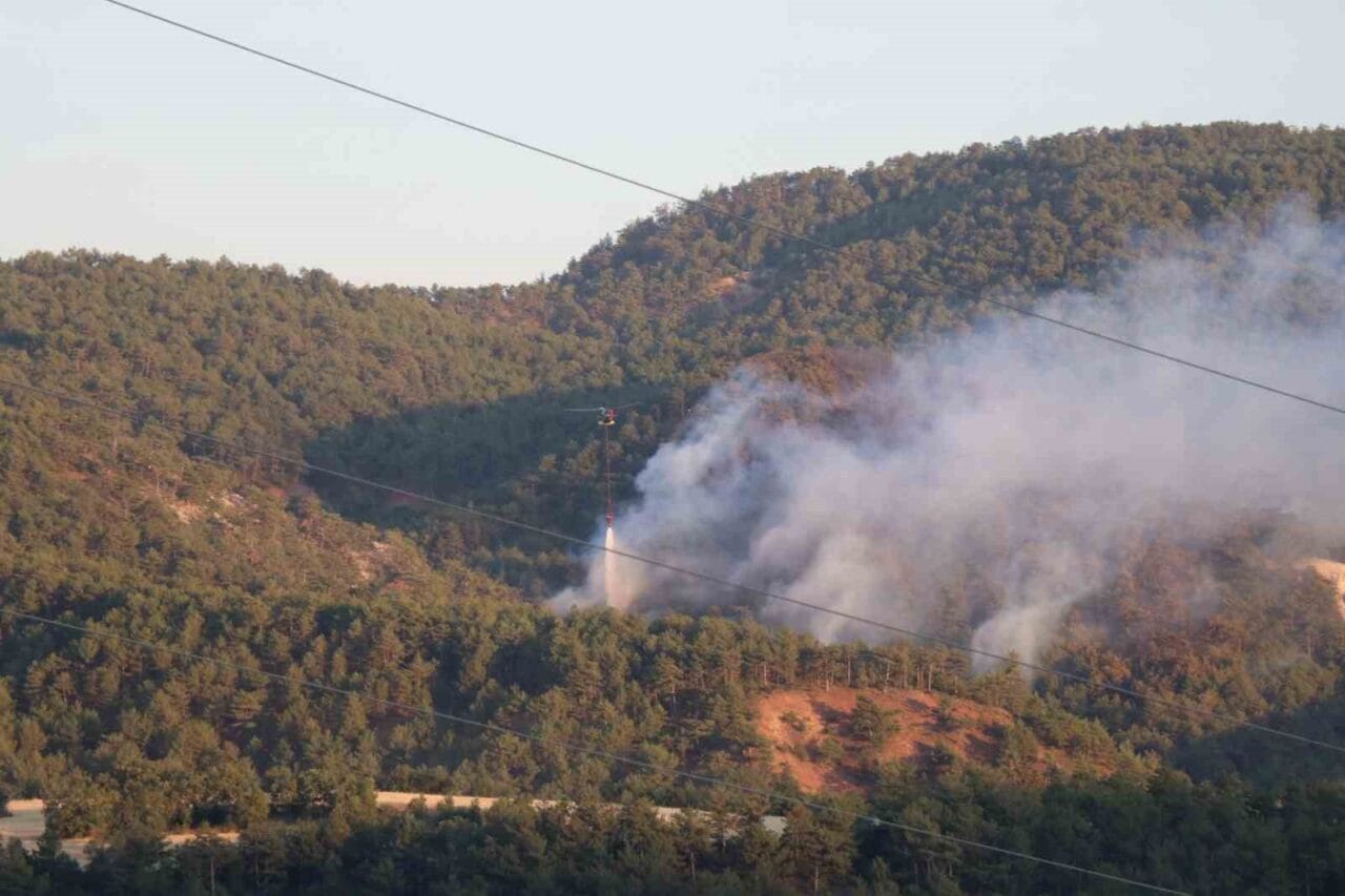 Bolu’nun Göynük ilçesinde ormanlık alanda çıkan yangına 160 personel ve