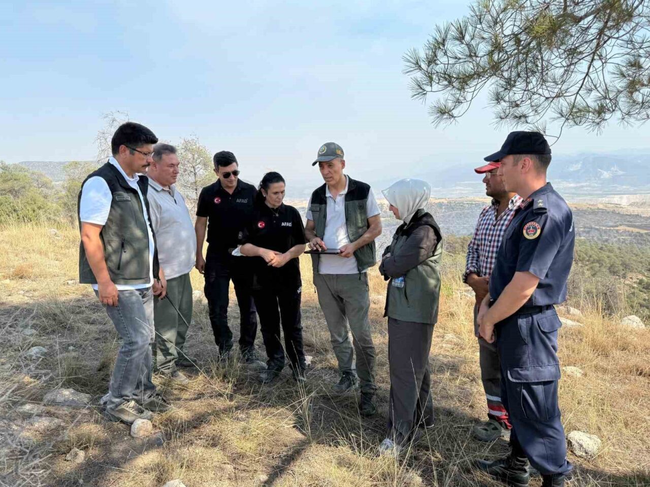 Denizli’nin Çal ilçesinde meydana gelen orman yangını havadan ve karadan