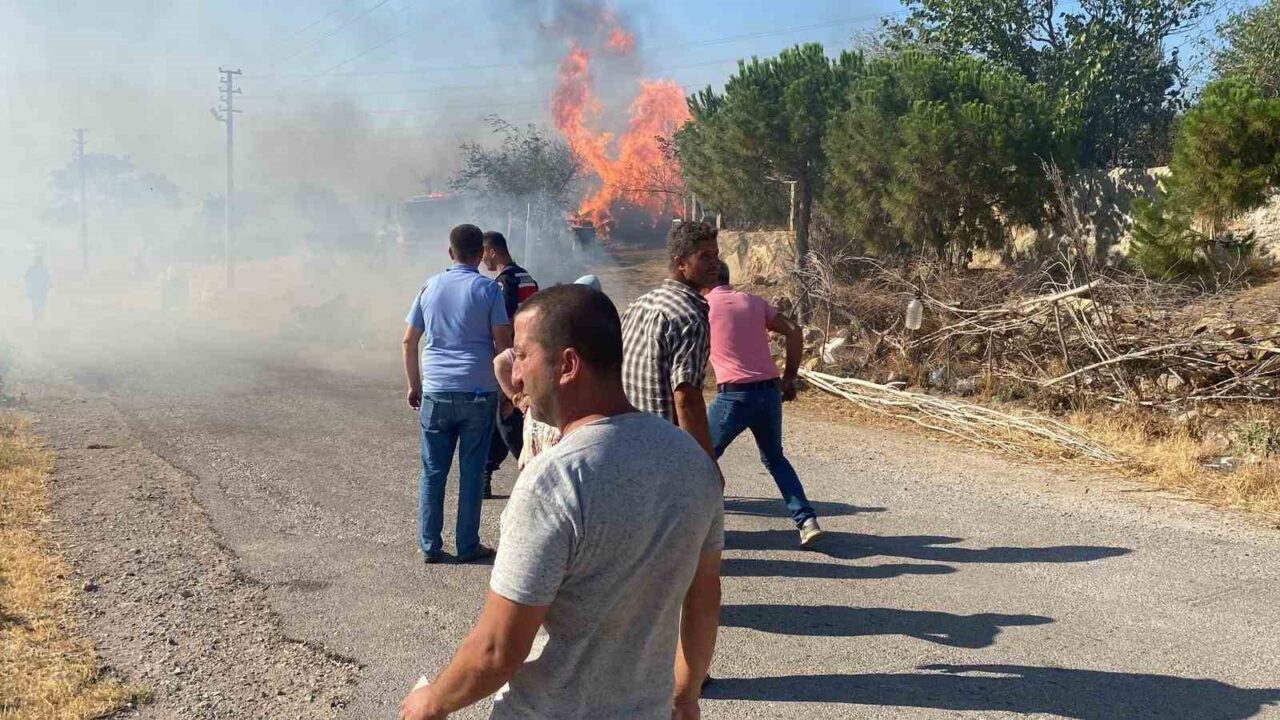 Çanakkale’nin Ayvacık ilçesinde orman yangını çıkan alana yakın noktada bulunan