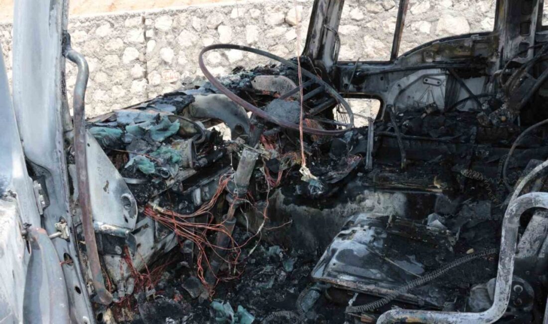 Şırnak’ın Cizre ilçesinde seyir halindeki tır alevlere teslim oldu. İtfaiye