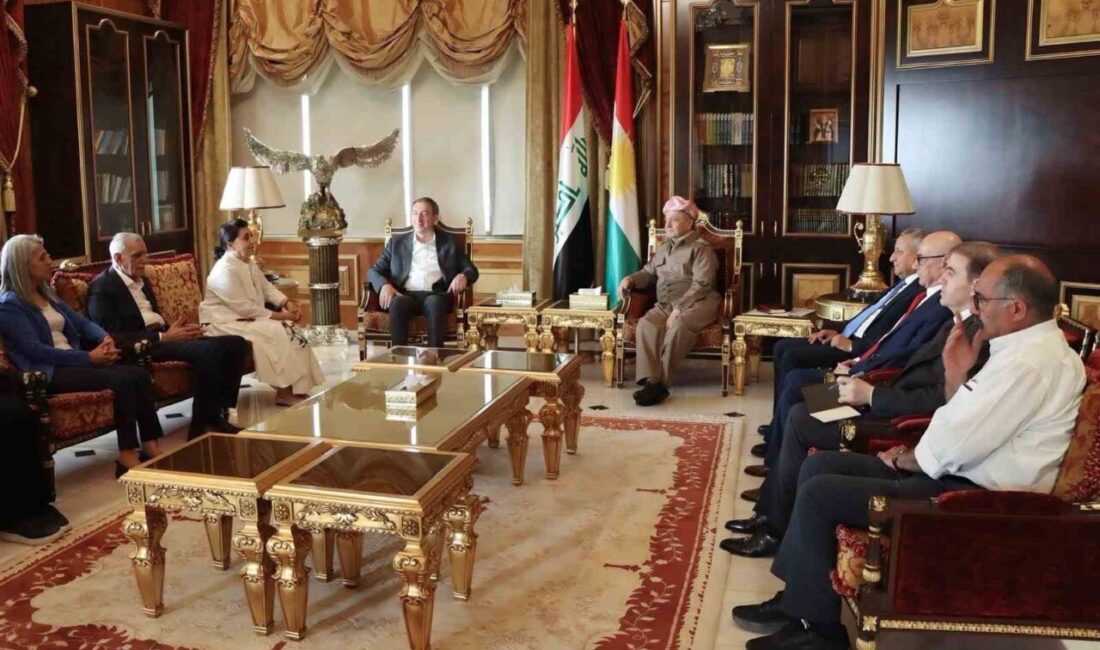 Kürdistan Demokratik Partisi (KDP) Başkanı Mesut Barzani, Erbil’de DEM Parti