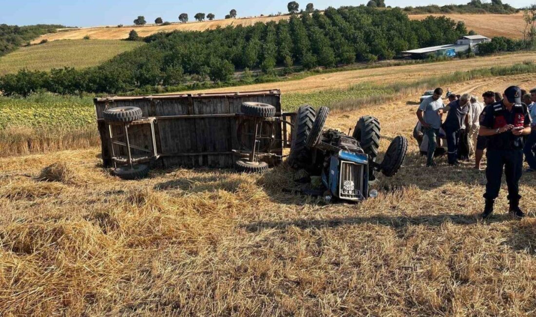 Mustafakemalpaşa Adaköy Mahallesi’nde devrilen traktörün altında kalan kişi, hayatını kaybetti.