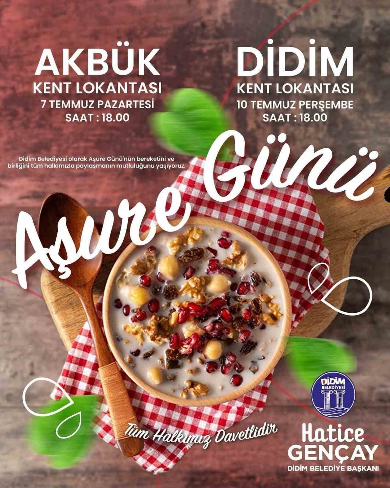 Didim Belediyesi, Muharrem ayı dolayısıyla Kent Lokantalarında aşure hayrı düzenleyecek.