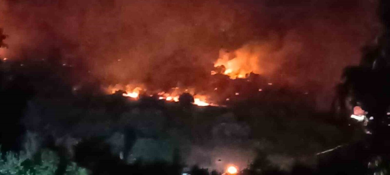 İzmir’i Dikili ilçesinde makilik alanda çıkan yangın ormana sıçradı. İzmir-Çanakkale